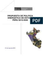 Prepublicacion Propuesta de Política Energética de Estado Perú 2010-2040[1]