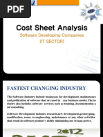 Cost Sheet Analysis of Software Companies