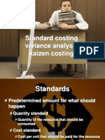 standard costing variance analysis kaizen costing