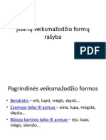 A.Gabnys. Įvairių Veksmažodžių Formų Rašyba