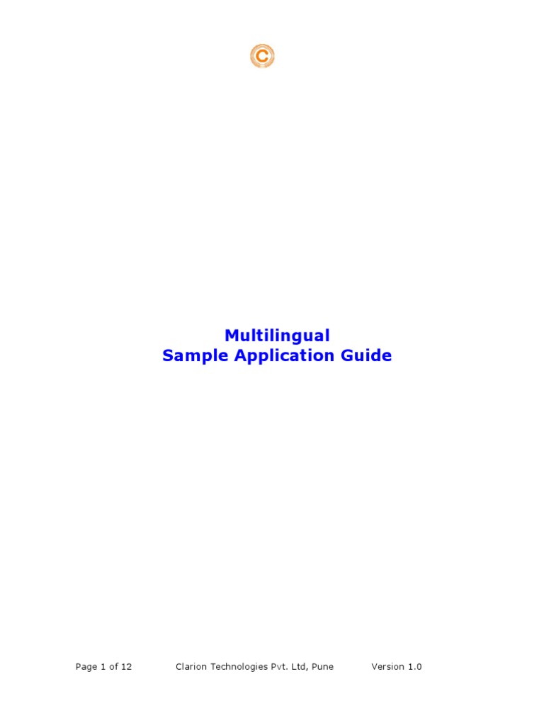 Multilingual Sample Application Guide | PDF | Business