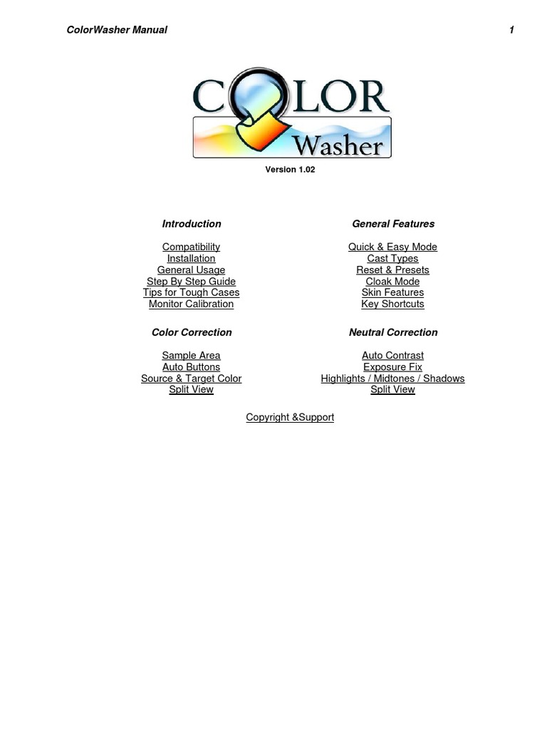 Color Washer Manual | PDF | Exposure (Photography) | Adobe Photoshop