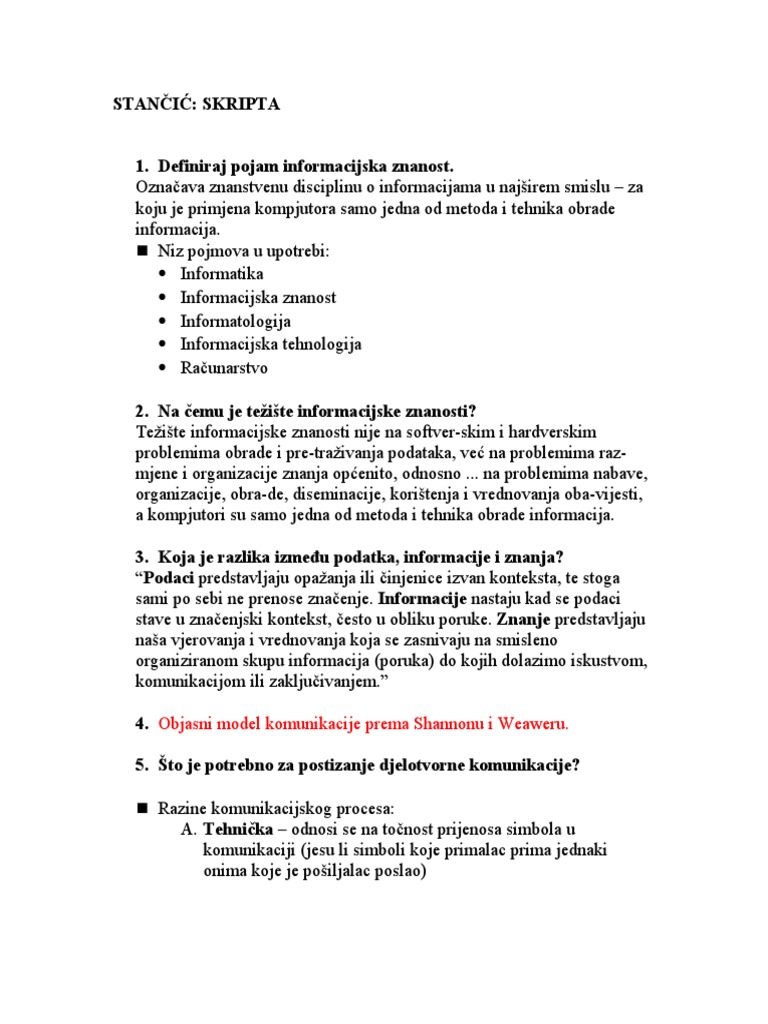 Skripta Stancic | PDF