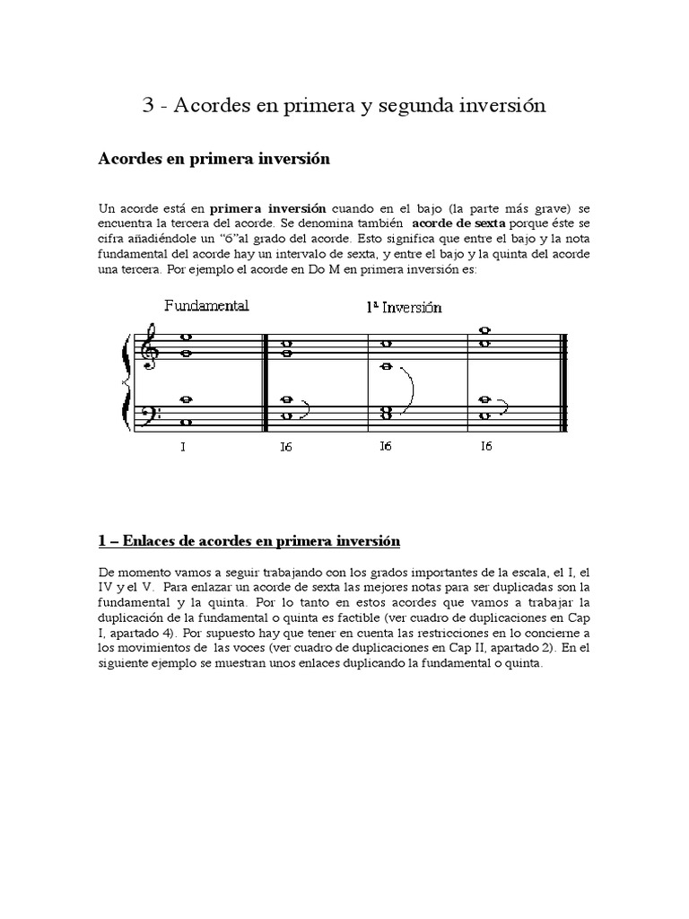 Acordes Primera y Segunda Inversión | PDF | Acorde (Música) | Armonía