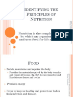 Dentifying THE Rinciples OF Utrition