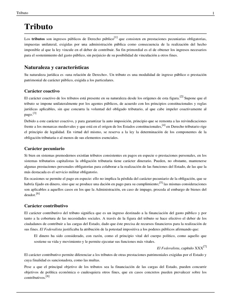 Tipos y características de los tributos | PDF | Pagos | Instituciones ...