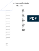 Spelling Homework Abc Order