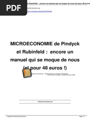 Microeconomie De Pindyck Eta164pdf Offre Et Demande - 