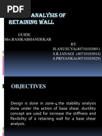 Seismic Analysis of Retaining Wall