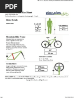 Mountain Bike Size Sheet: Rider Details