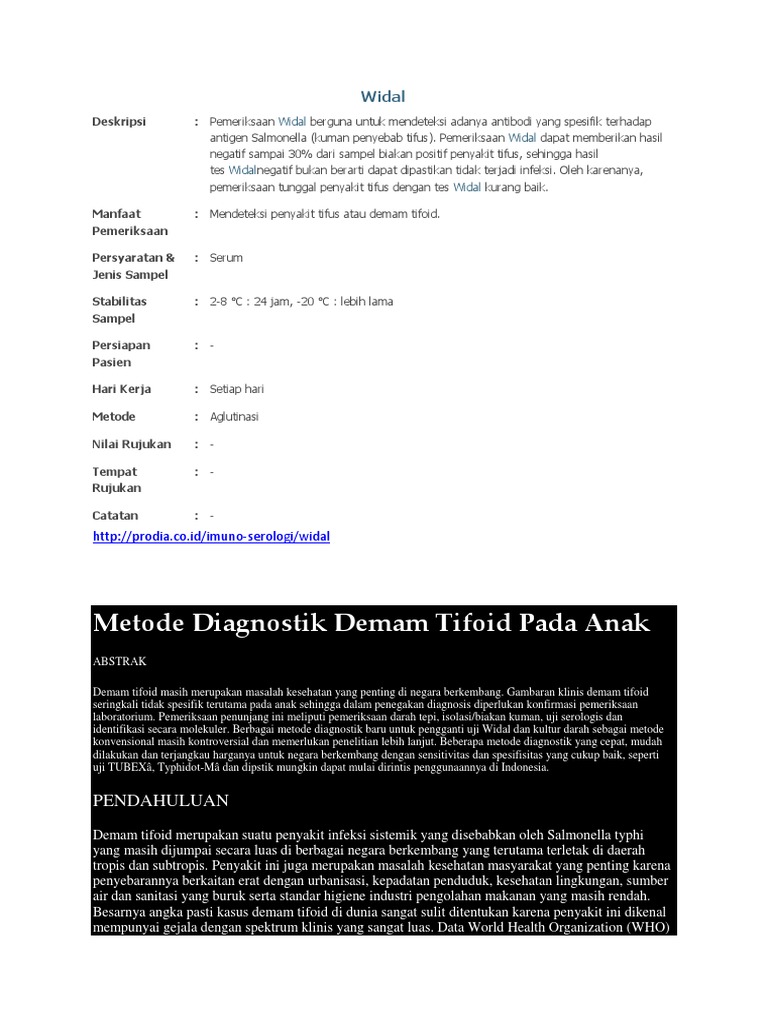Widal | PDF