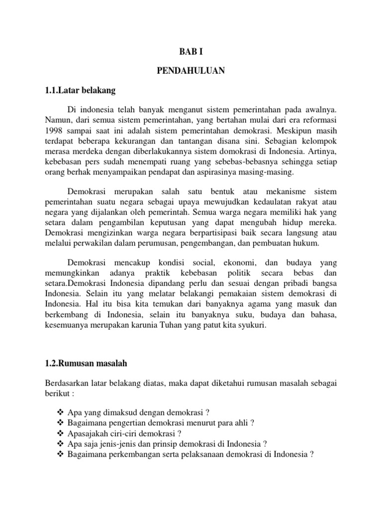 Makalah Pkn Tentang Demokrasi Indonesia