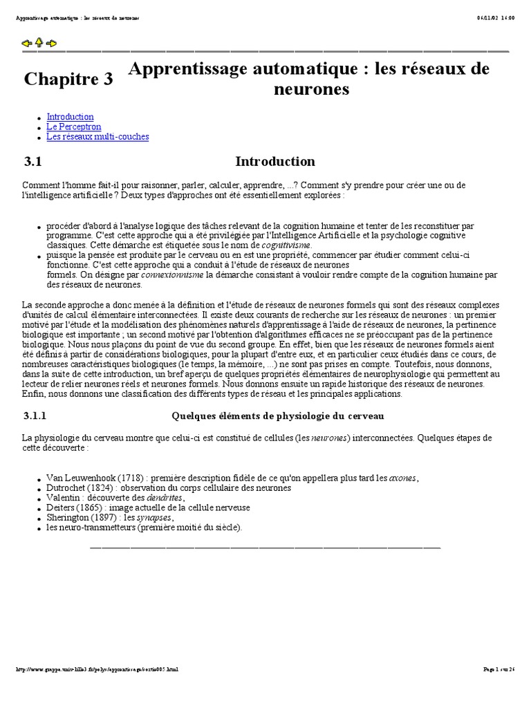 Reseau Neurones | PDF | Réseau de neurones artificiels | Axone