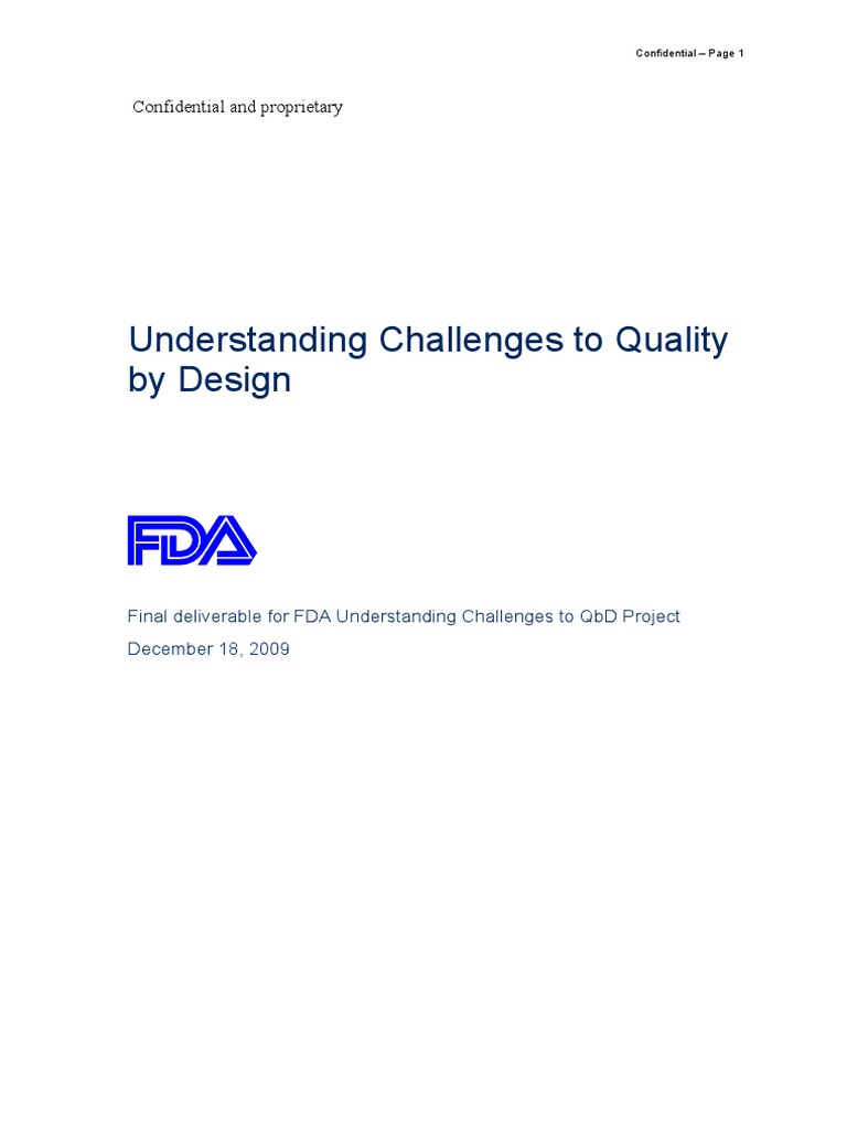 Challenges in Quality by Design Adoption | PDF | Food And Drug ...