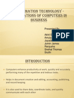 Information Technology - Applications of Computers in Business