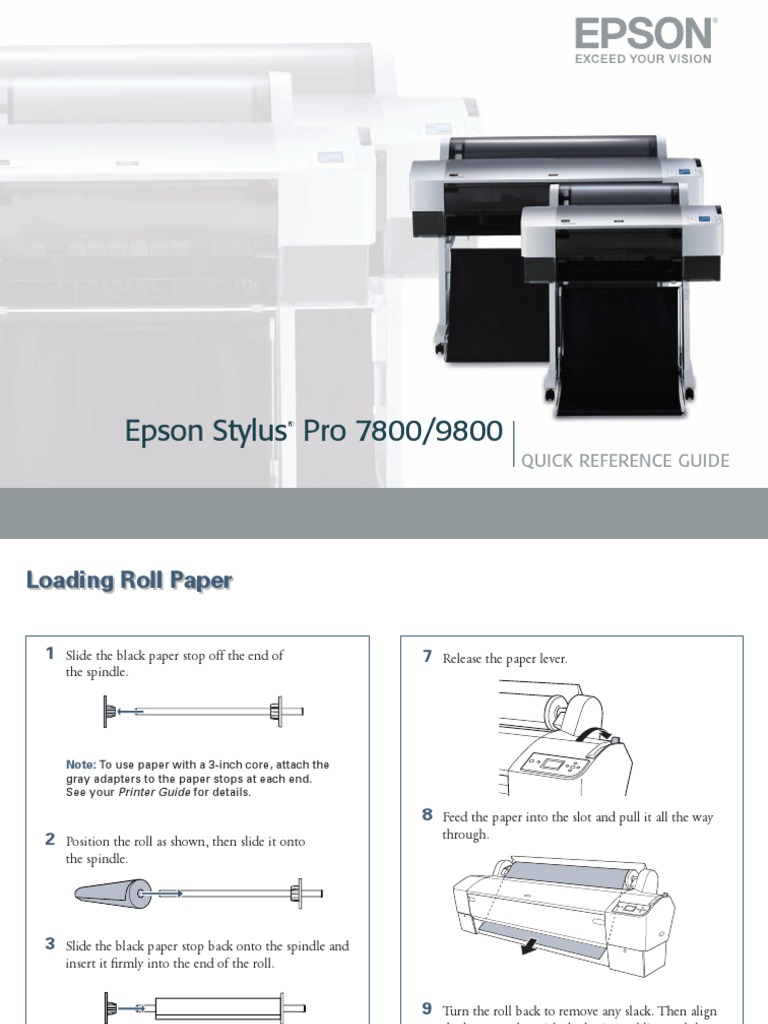 Epson Stylus Pro 7800/9800: Quick Reference Guide | PDF | Printer ...
