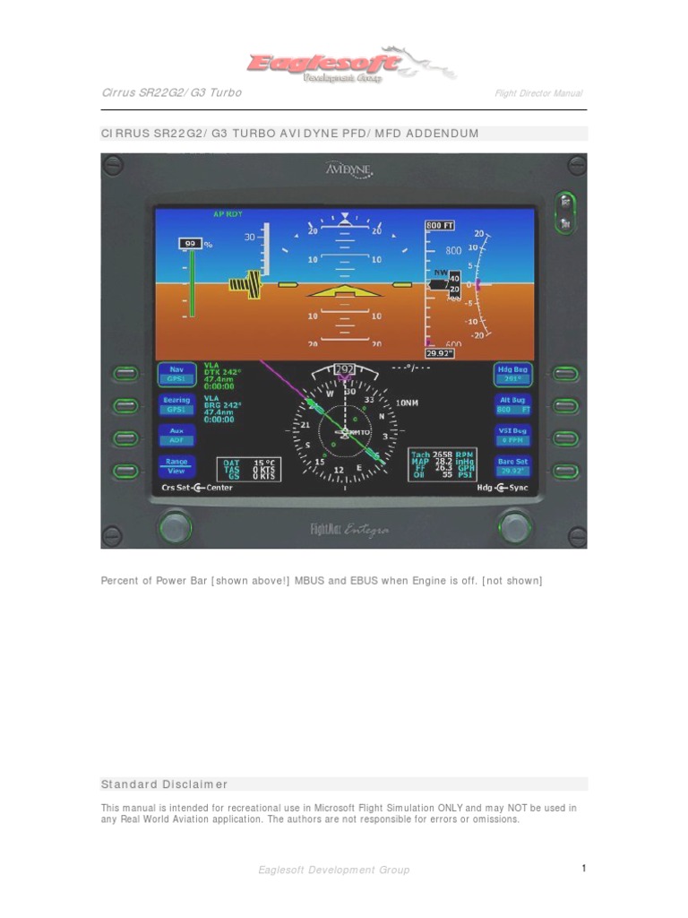 Sr22 Turbo Avidyne PFD MFD Addendum | PDF