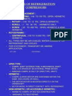 Types of Refrigeration Compressors: OCT. 2006 D.Ravindra