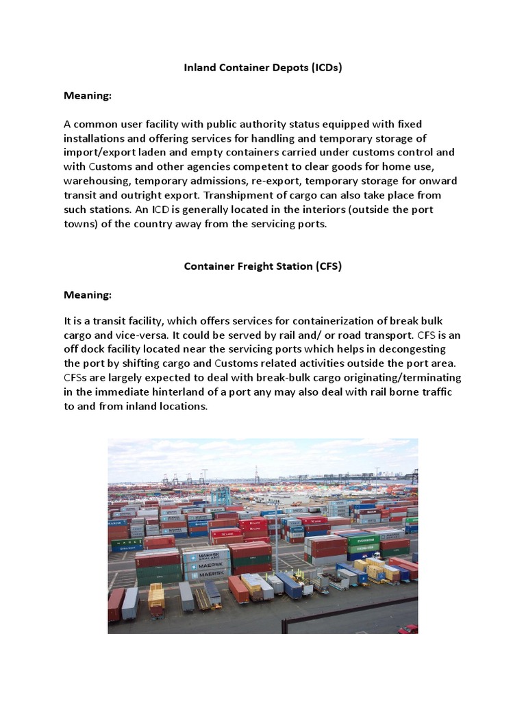 Inland Container Depots | PDF