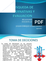 Busqueda de Alternativas y Evaluacion