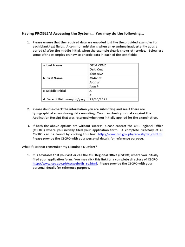 Having PROBLEM Accessing The System You May Do The Following.. | PDF