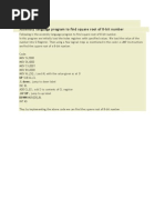 Write An 8051 Assembly Language Program For Finding Square Root of 8 Bit Number Having Integer Square Root