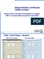 Top 23 SAP Transactions Compared ERP 4.7 to ECC 6