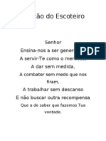 Oração Do Escoteiro: Senhor Ensina-Nos A Ser Generosos, A Servir-Te Como o Mereces, A Dar Sem Medida