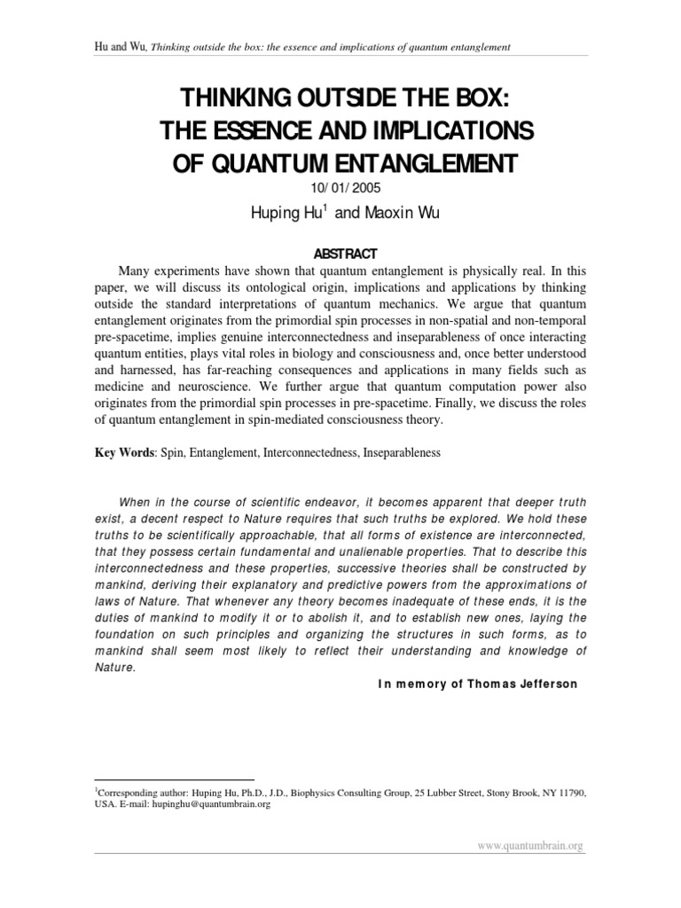 Quantum Entanglement Pdf Quantum Entanglement Quantum Mechanics