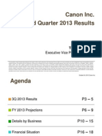 Canon Inc. Third Quarter 2013 Results: Executive Vice President & CFO