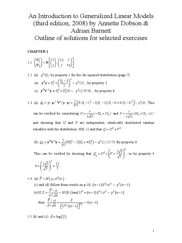 Solutions for Generalized Linear Models | PDF | Logistic Regression | P ...