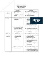 Plan of Activities Dr