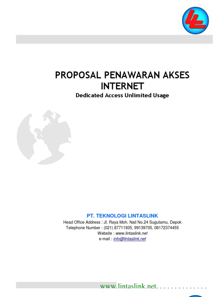 Proposal Penawaran Internet Lintaslink | PDF