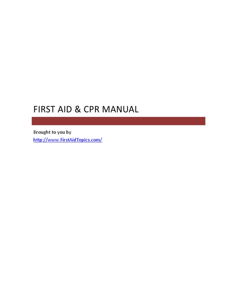 First Aid and CPR Guide Manual | PDF | Coronary Artery Disease ...