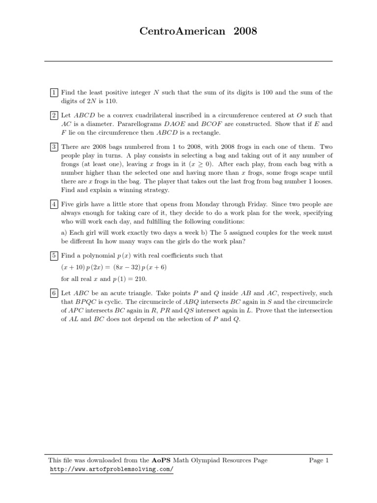 CentroAmerican Math Problem Solutions | PDF | Language Arts ...