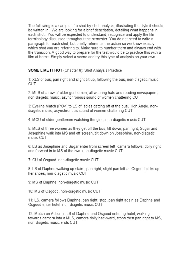 Shot-by-Shot Film Analysis Guide | PDF