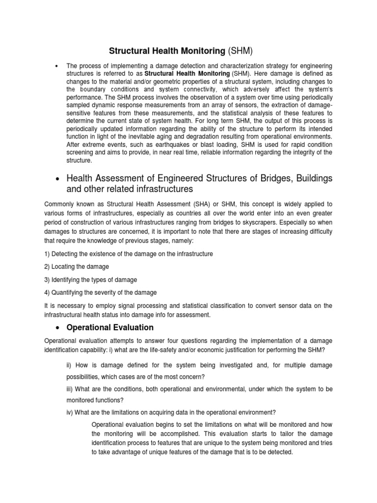 Structural Health Monitoring Overview | PDF | Cognitive Science | Cognition