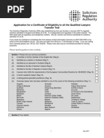 QLTT Certificate of Eligibility Form