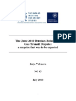 The June 2010 Russian-Belarusian Gas Transit Dispute:: A Surprise That Was To Be Expected