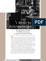 Prologue Magazine - 'I Wish to Acknowledge'