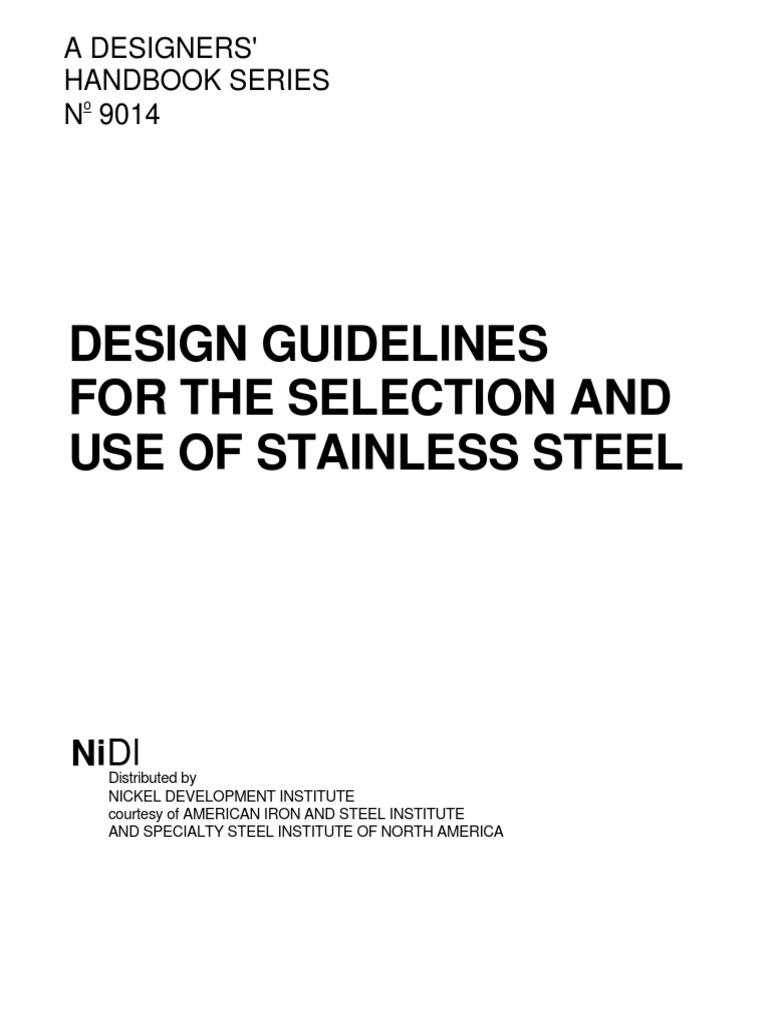Nickel Development Institute Design Guidelines For The Selection and