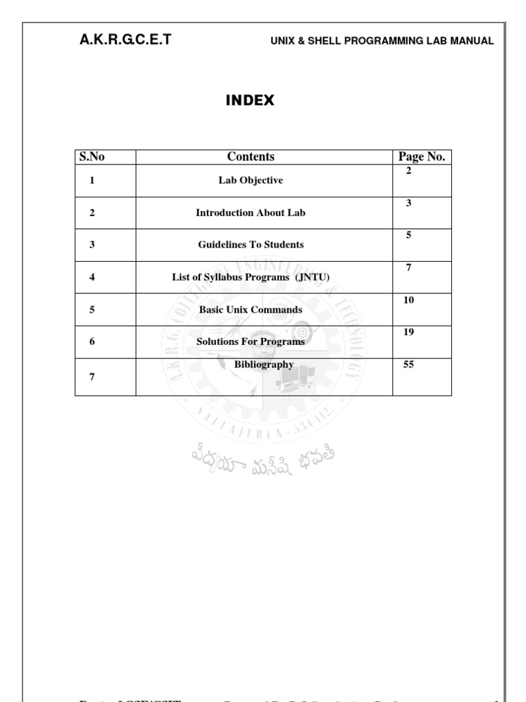 Unix Lab Manual For JNTU K | PDF | Computer File | Filename