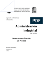 Administración, DEpartamentalización Por Proceso