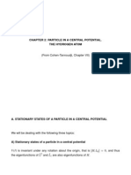 Chapter 2: Particle in A Central Potential. The Hydrogen Atom