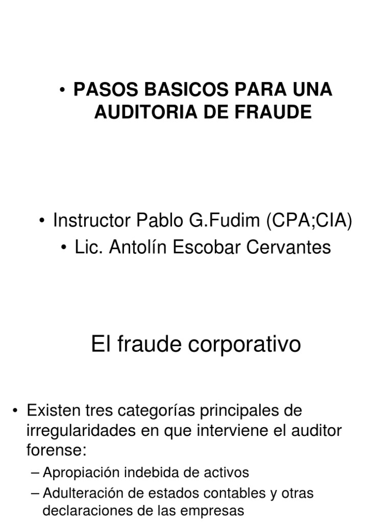 Auditoría de Fraude y Prevención | PDF | Contabilidad | Cheque