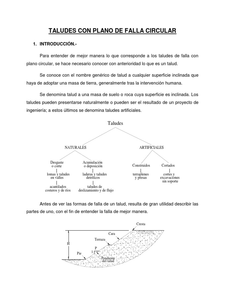 Falla Circular en Taludes: Análisis y Métodos | PDF | Fricción | Falla ...