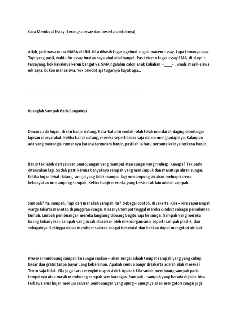 Cara Membuat Essay