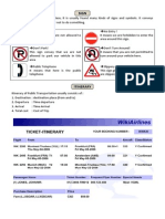 Sign Itinerary Memo Menu