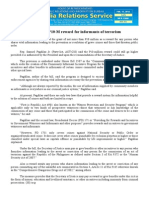 Feb17.2014 Bsolon Seeks P10-M Reward For Informants of Terrorism