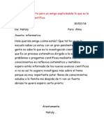 Redacta Una Carta para Un Amigo Explicndole Lo Que Es La Investigacin Cientfica